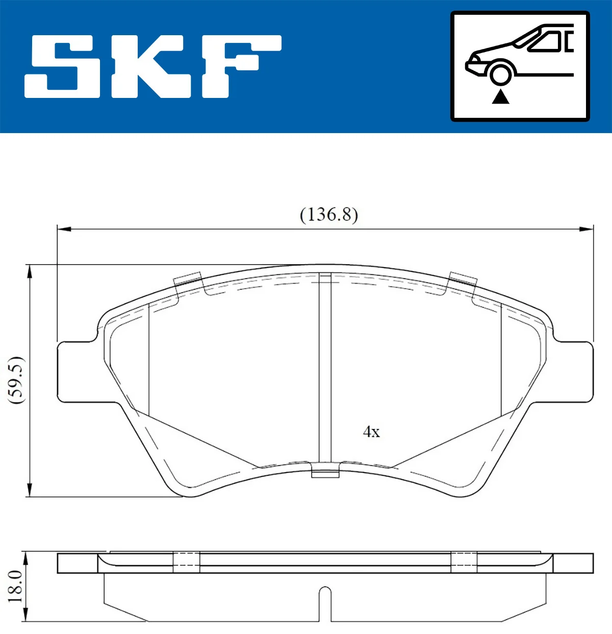 SKF fékbetétkészlet, tárcsafék - VKBP 80163 - TothCarparts