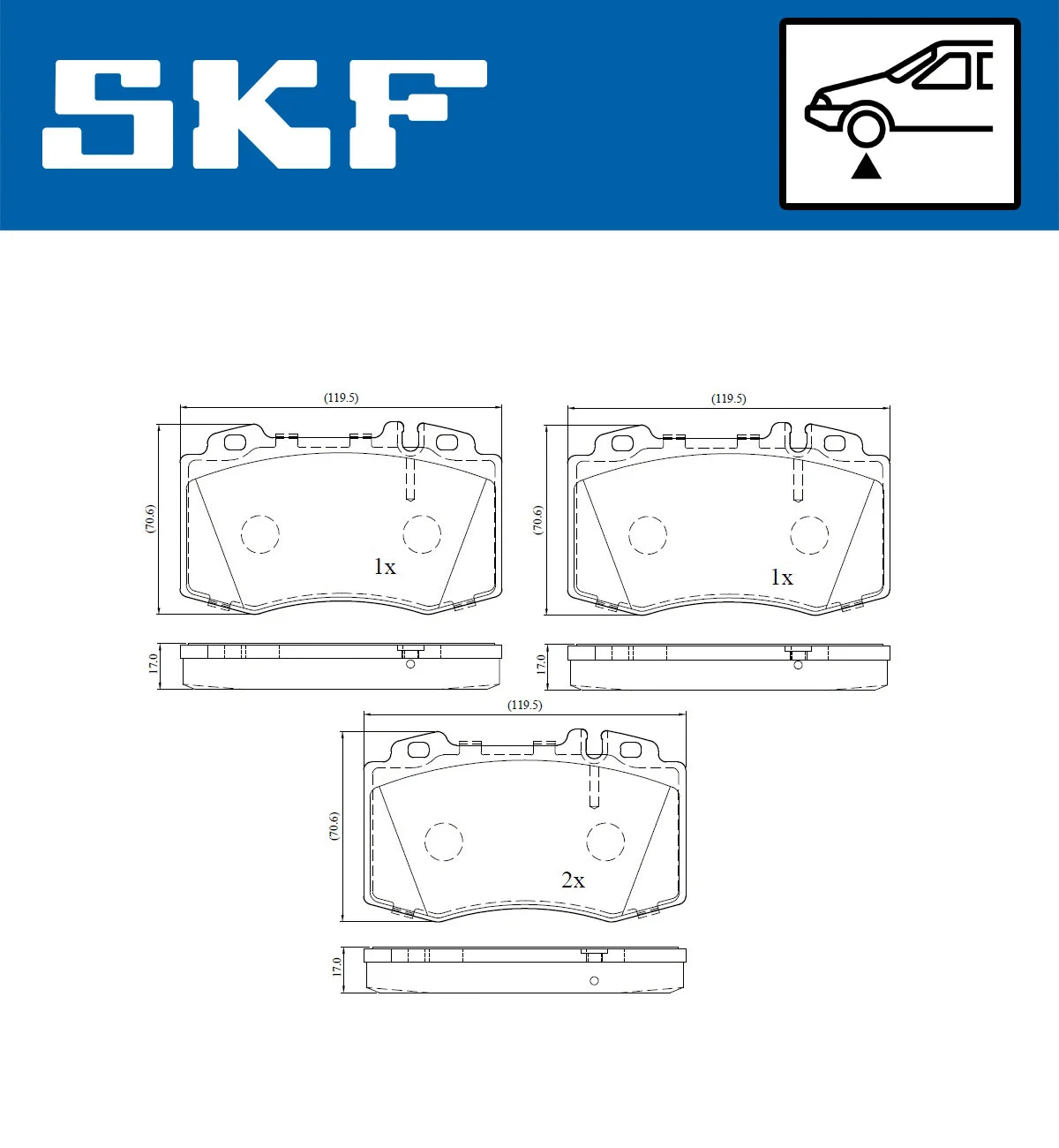 SKF fékbetétkészlet, tárcsafék - VKBP 80198 E - TothCarparts