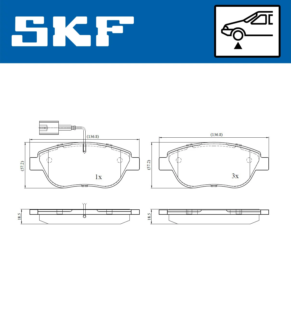 SKF fékbetétkészlet, tárcsafék - VKBP 80217 E - TothCarparts