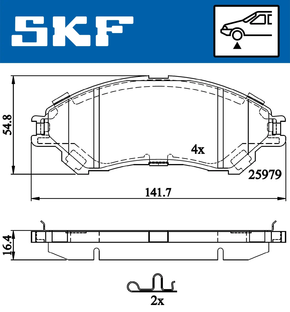 SKF fékbetétkészlet, tárcsafék - VKBP 80239 A - TothCarparts