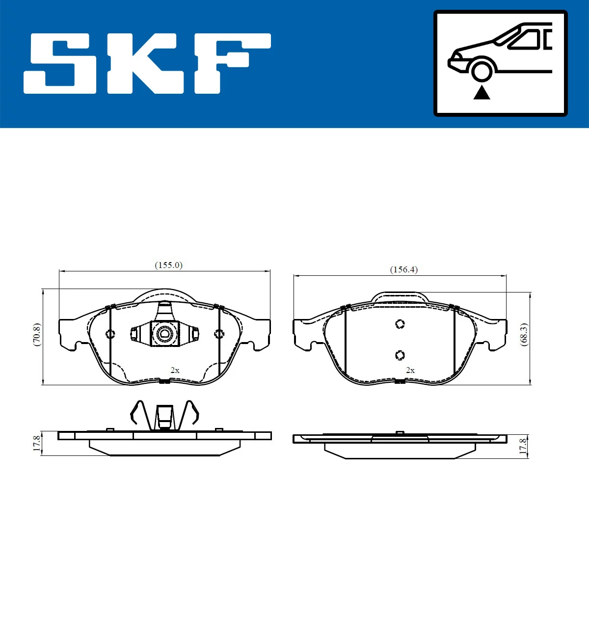 SKF fékbetétkészlet, tárcsafék - VKBP 80263 - TothCarparts