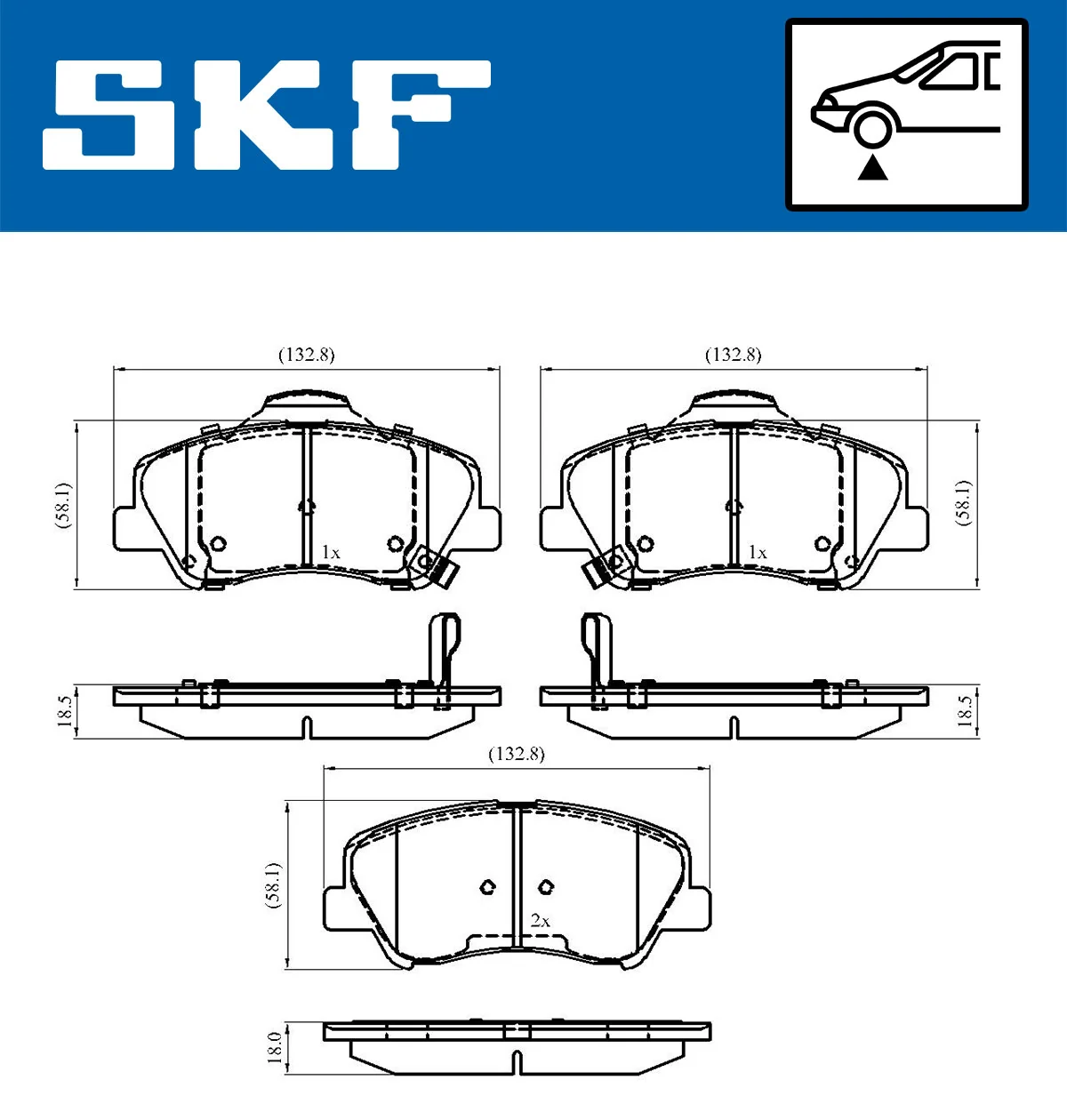 SKF fékbetétkészlet, tárcsafék - VKBP 80268 A - TothCarparts