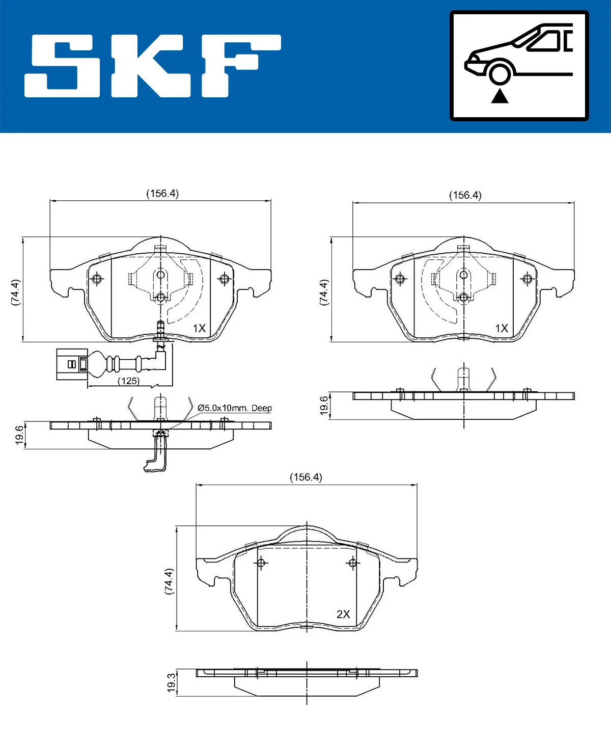 SKF fékbetétkészlet, tárcsafék - VKBP 80270 E - TothCarparts