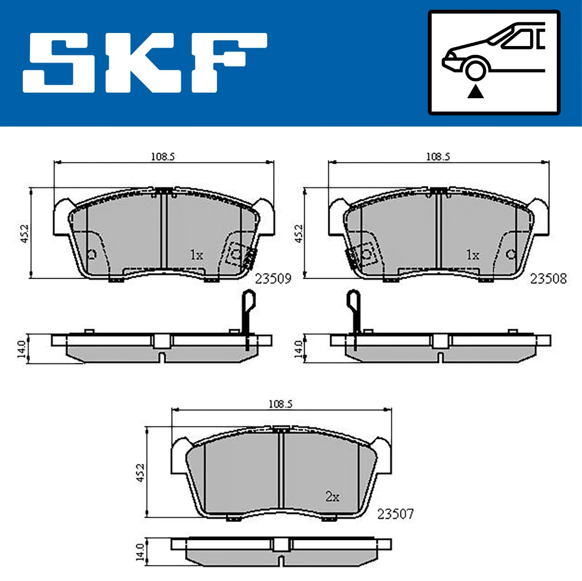 SKF fékbetétkészlet, tárcsafék - VKBP 80275 A - TothCarparts