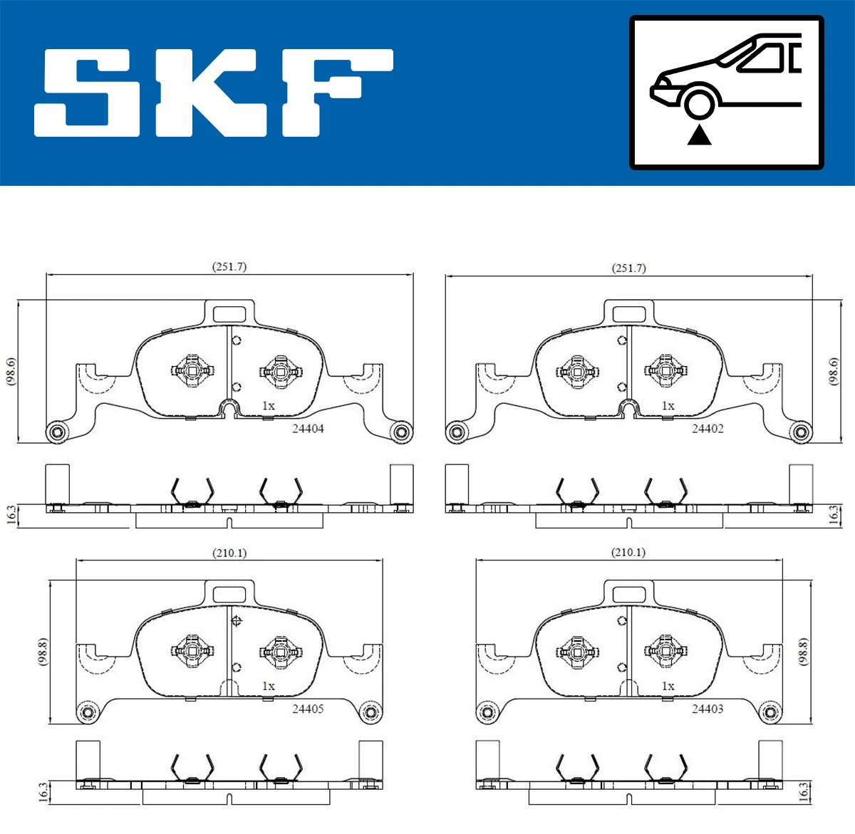 SKF fékbetétkészlet, tárcsafék - VKBP 80277 - TothCarparts