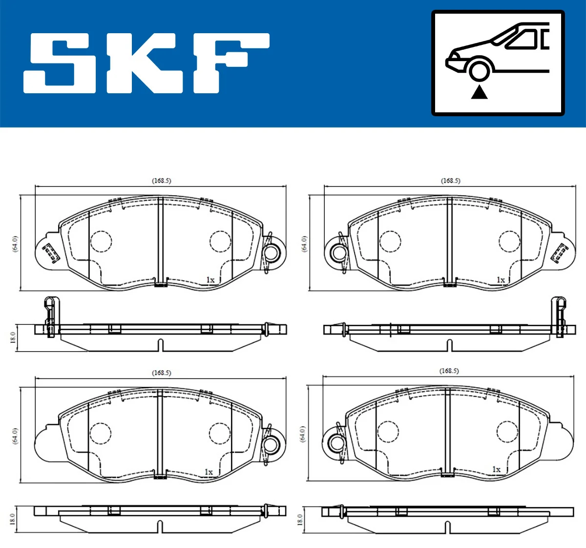 SKF fékbetétkészlet, tárcsafék - VKBP 80300 A - TothCarparts