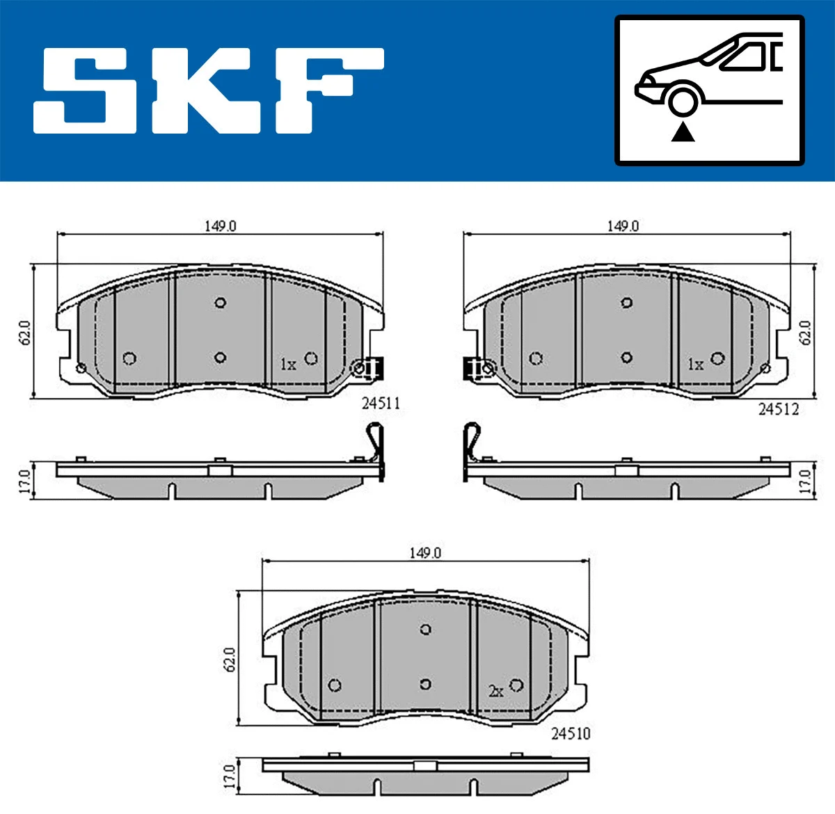 SKF fékbetétkészlet, tárcsafék - VKBP 80327 A - TothCarparts