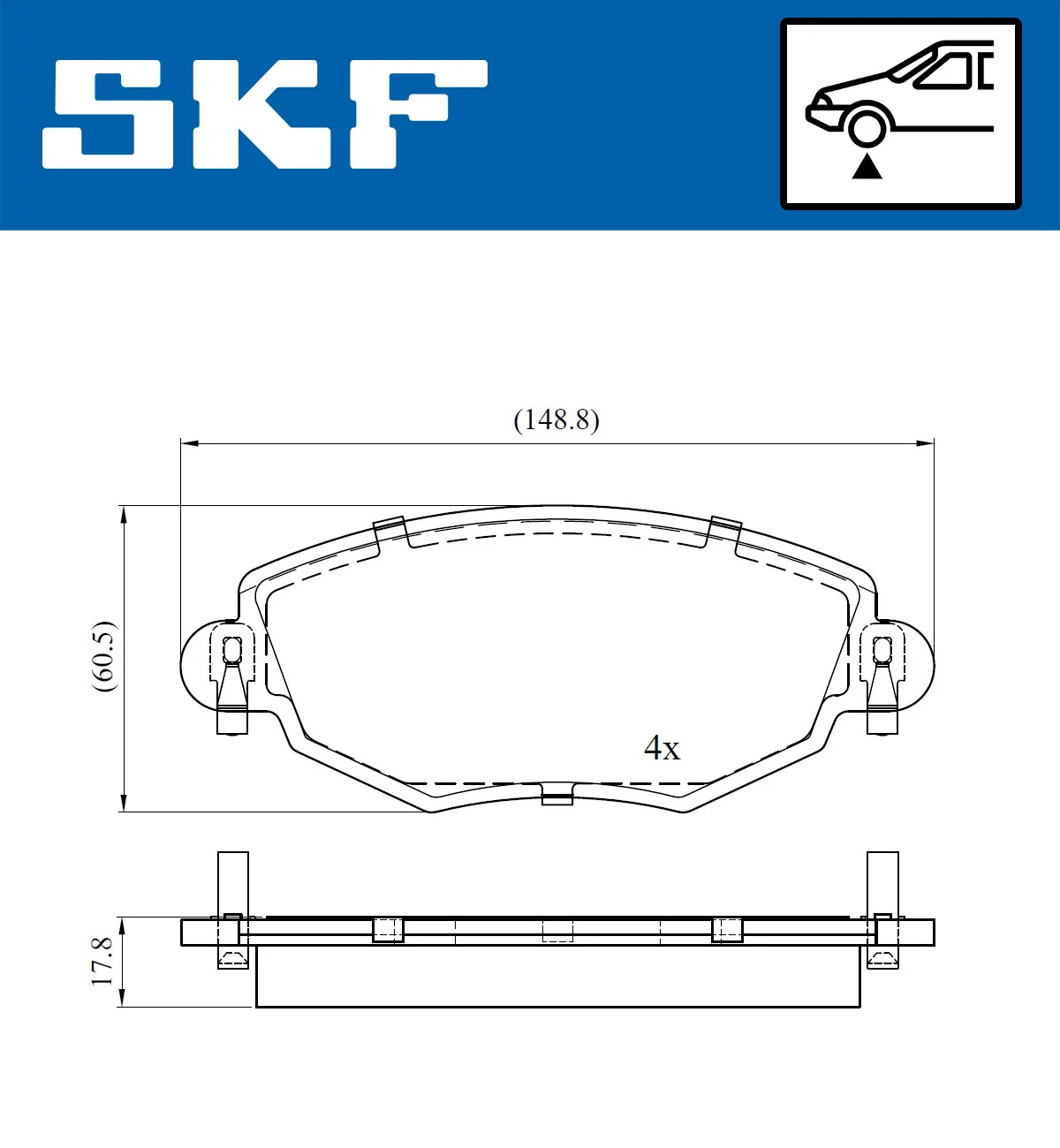 SKF fékbetétkészlet, tárcsafék - VKBP 80390 - TothCarparts