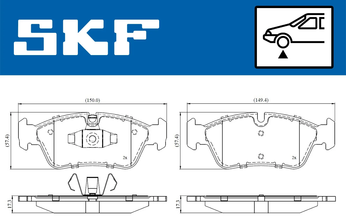 SKF fékbetétkészlet, tárcsafék - VKBP 80399 - TothCarparts