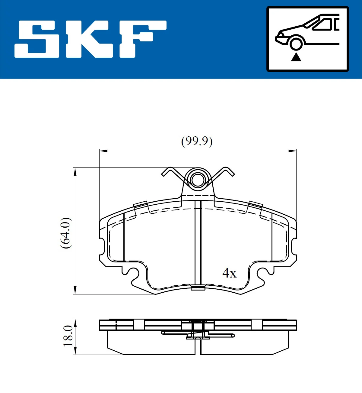SKF fékbetétkészlet, tárcsafék - VKBP 80413 - TothCarparts