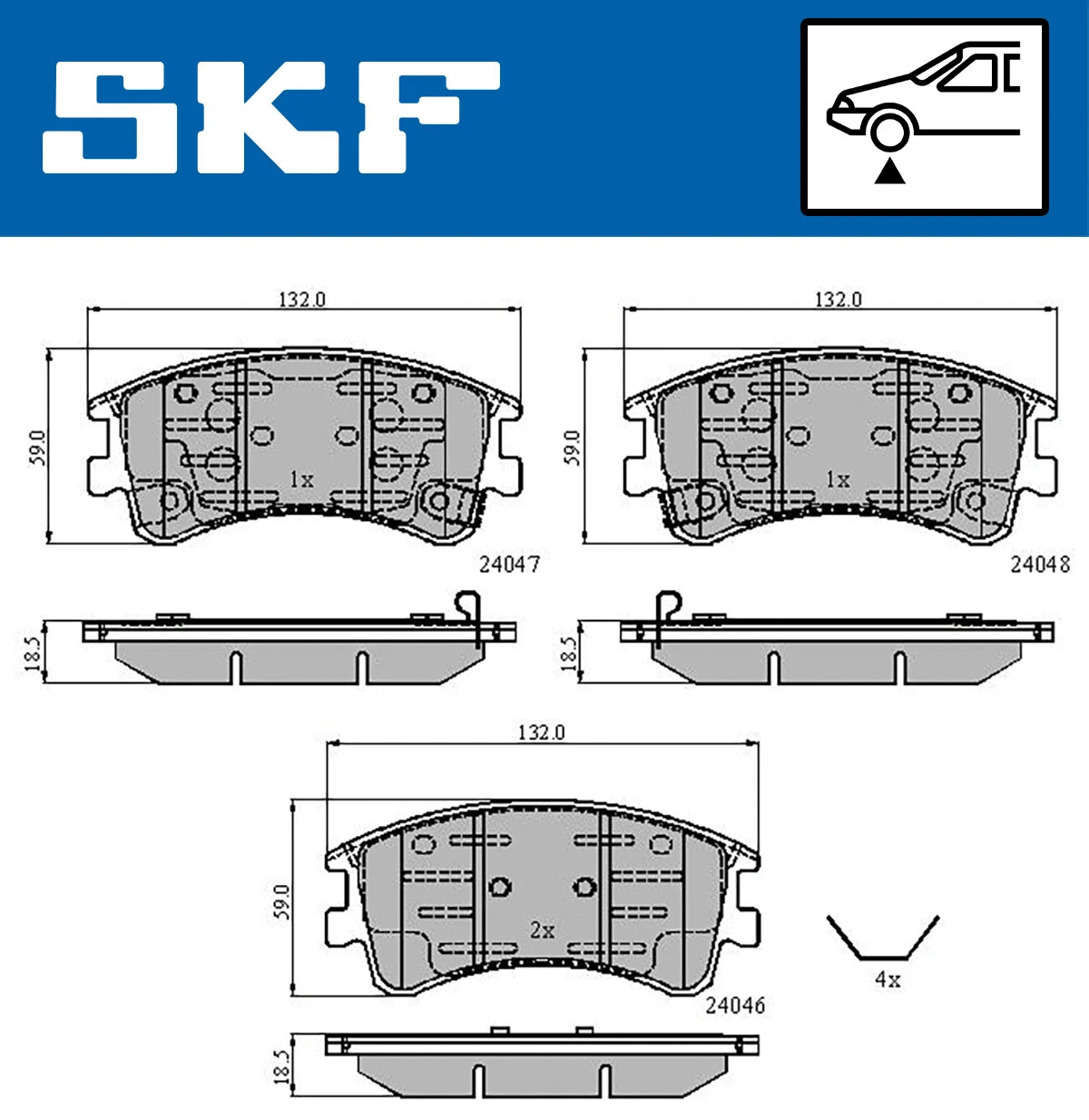 SKF fékbetétkészlet, tárcsafék - VKBP 80421 A - TothCarparts