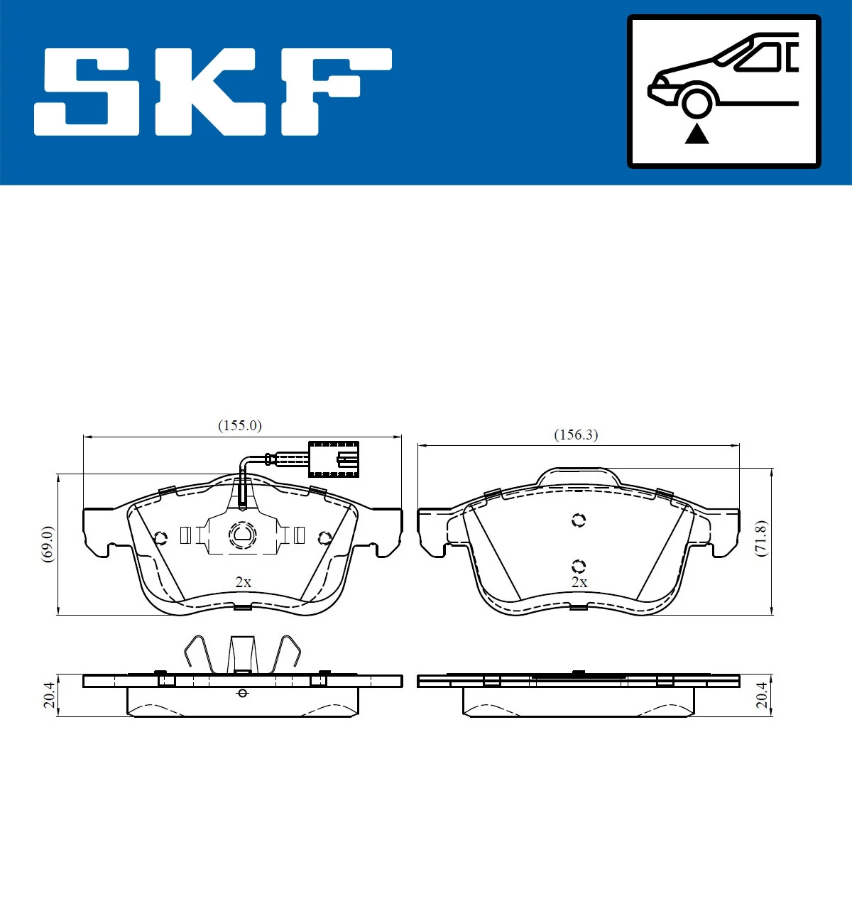 SKF fékbetétkészlet, tárcsafék - VKBP 80432 E - TothCarparts