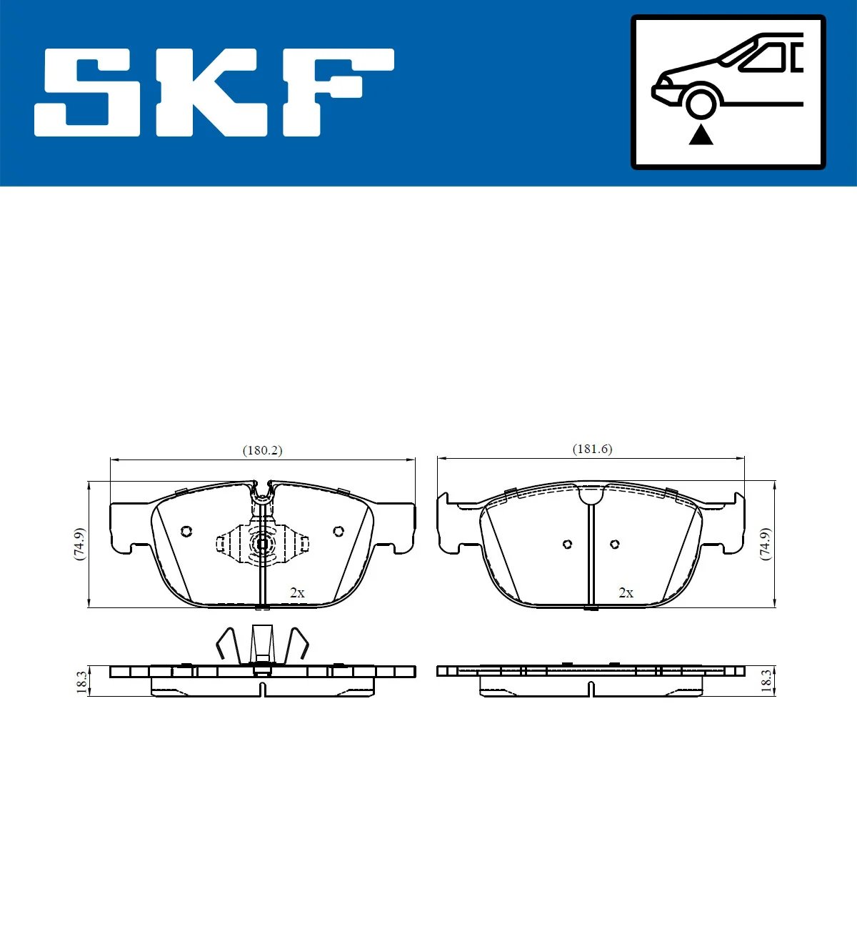 SKF fékbetétkészlet, tárcsafék - VKBP 80446 - TothCarparts