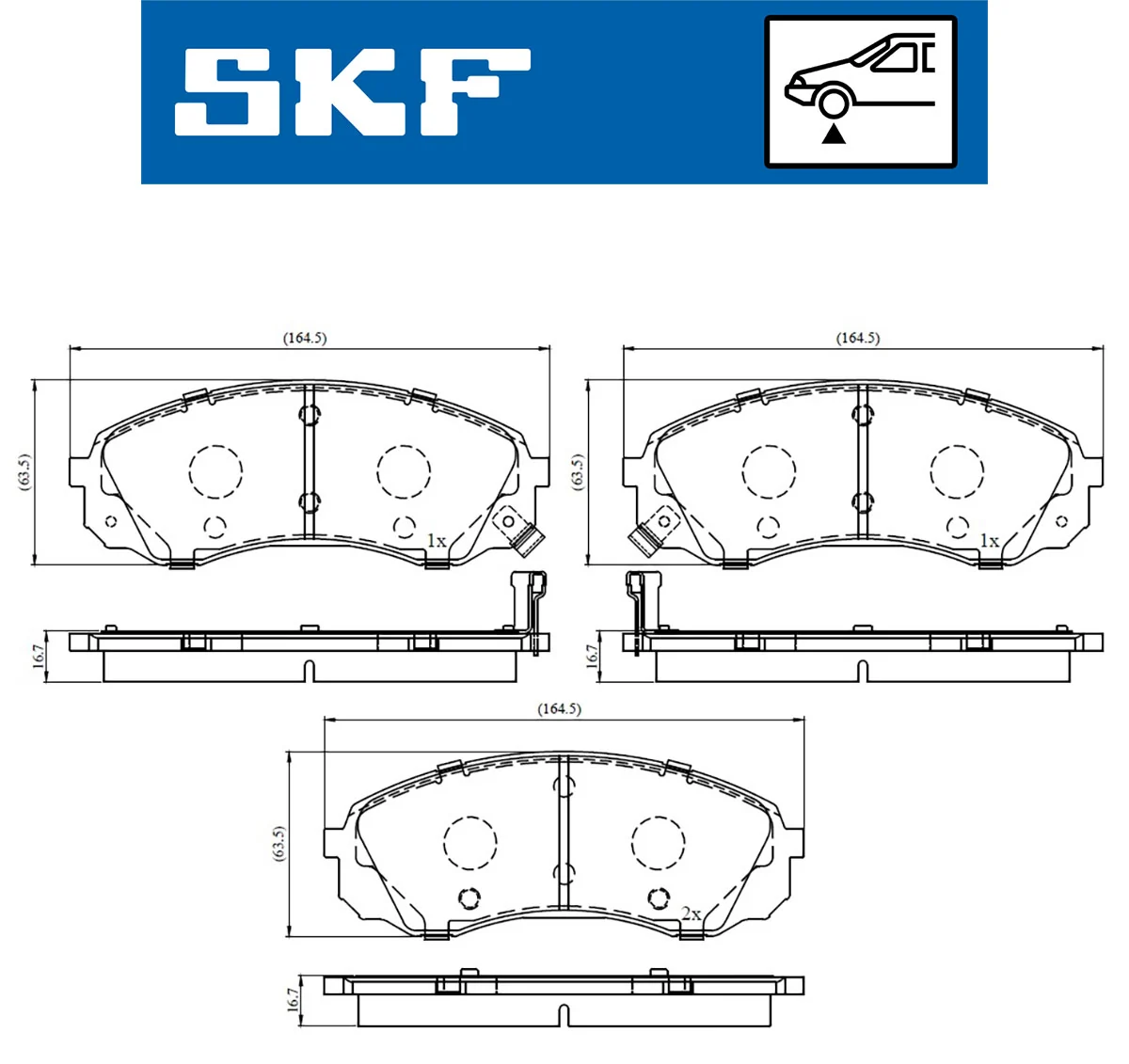 SKF fékbetétkészlet, tárcsafék - VKBP 80454 A - TothCarparts
