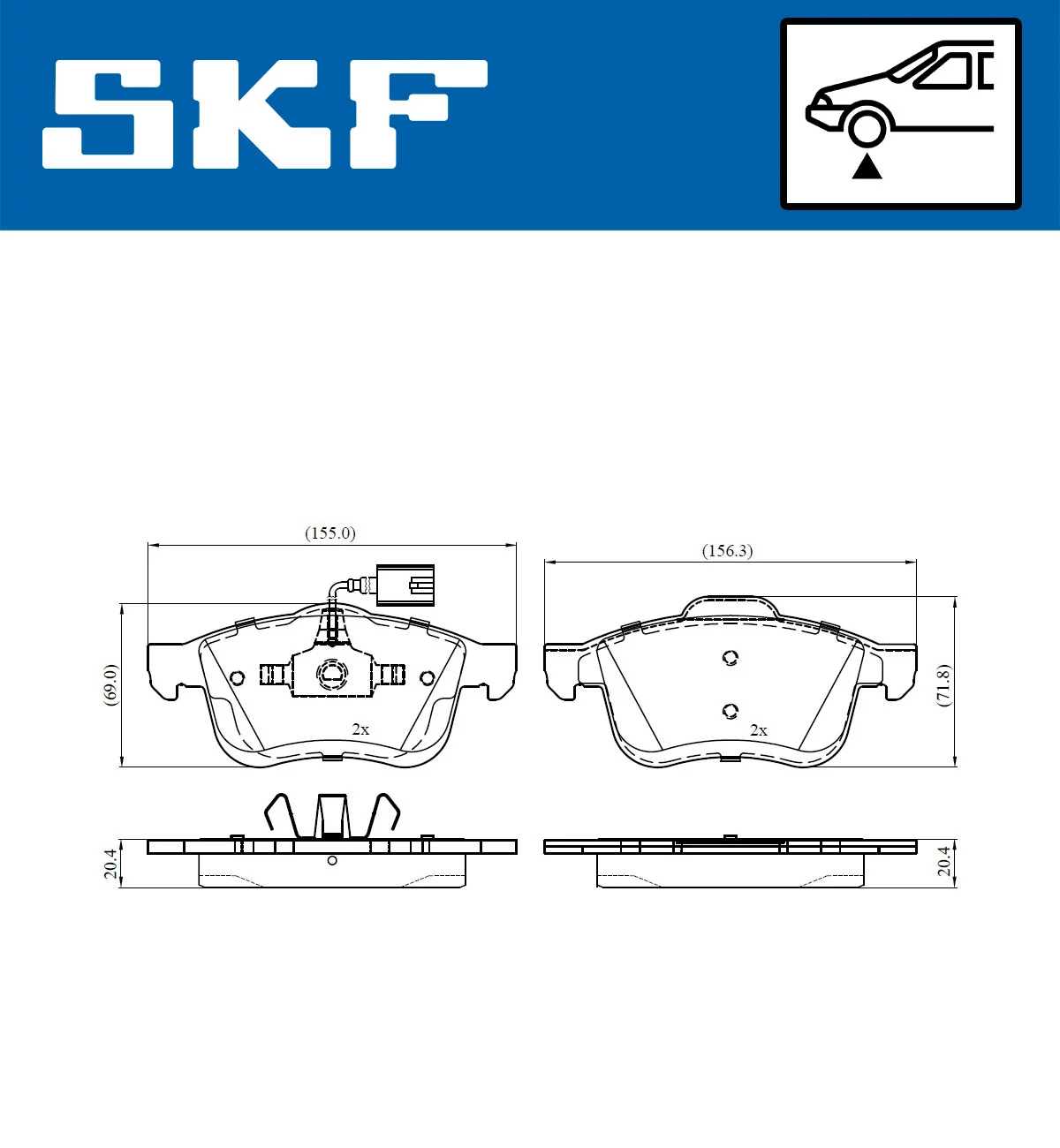 SKF fékbetétkészlet, tárcsafék - VKBP 80476 E - TothCarparts