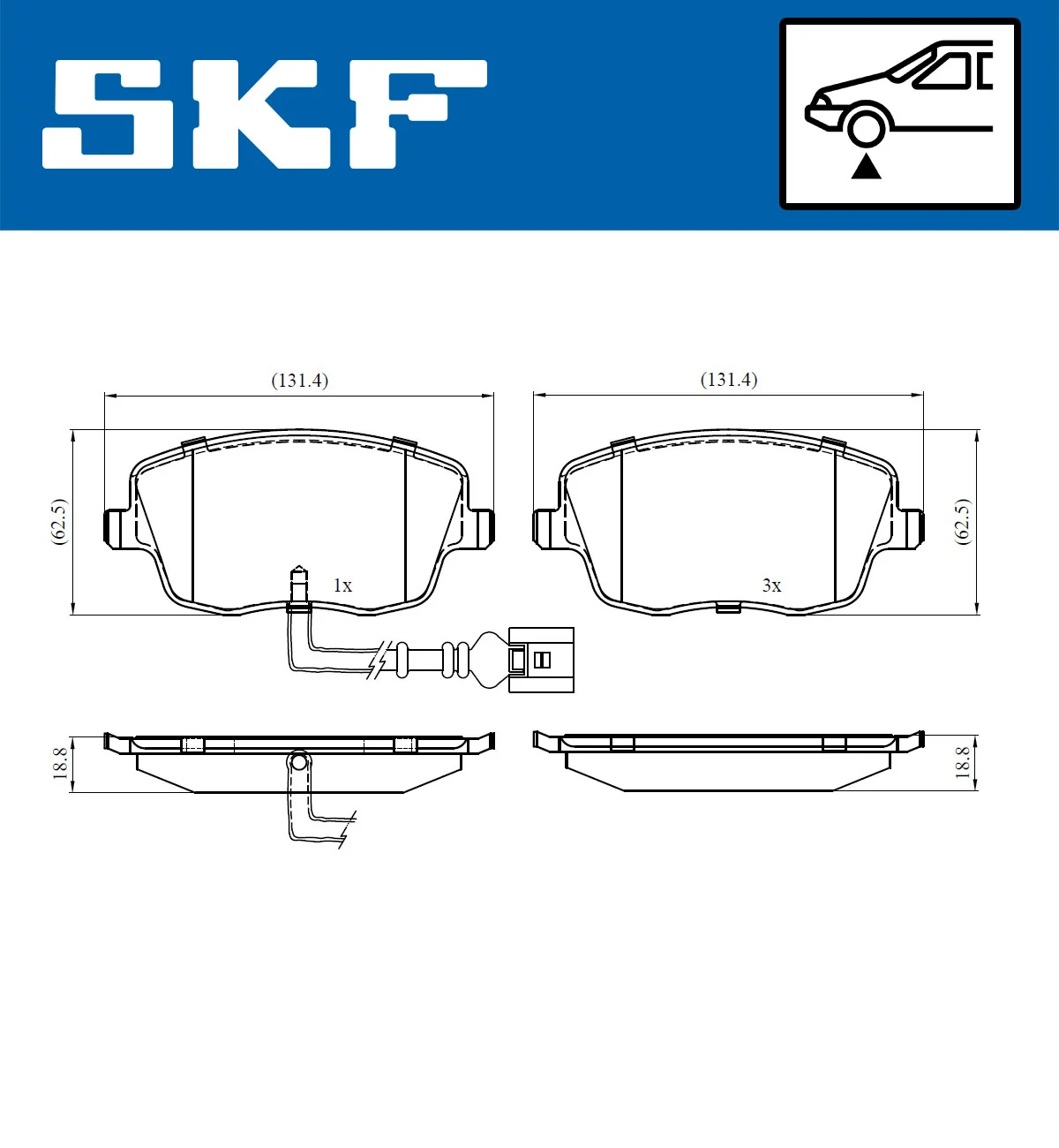 SKF fékbetétkészlet, tárcsafék - VKBP 80494 E - TothCarparts