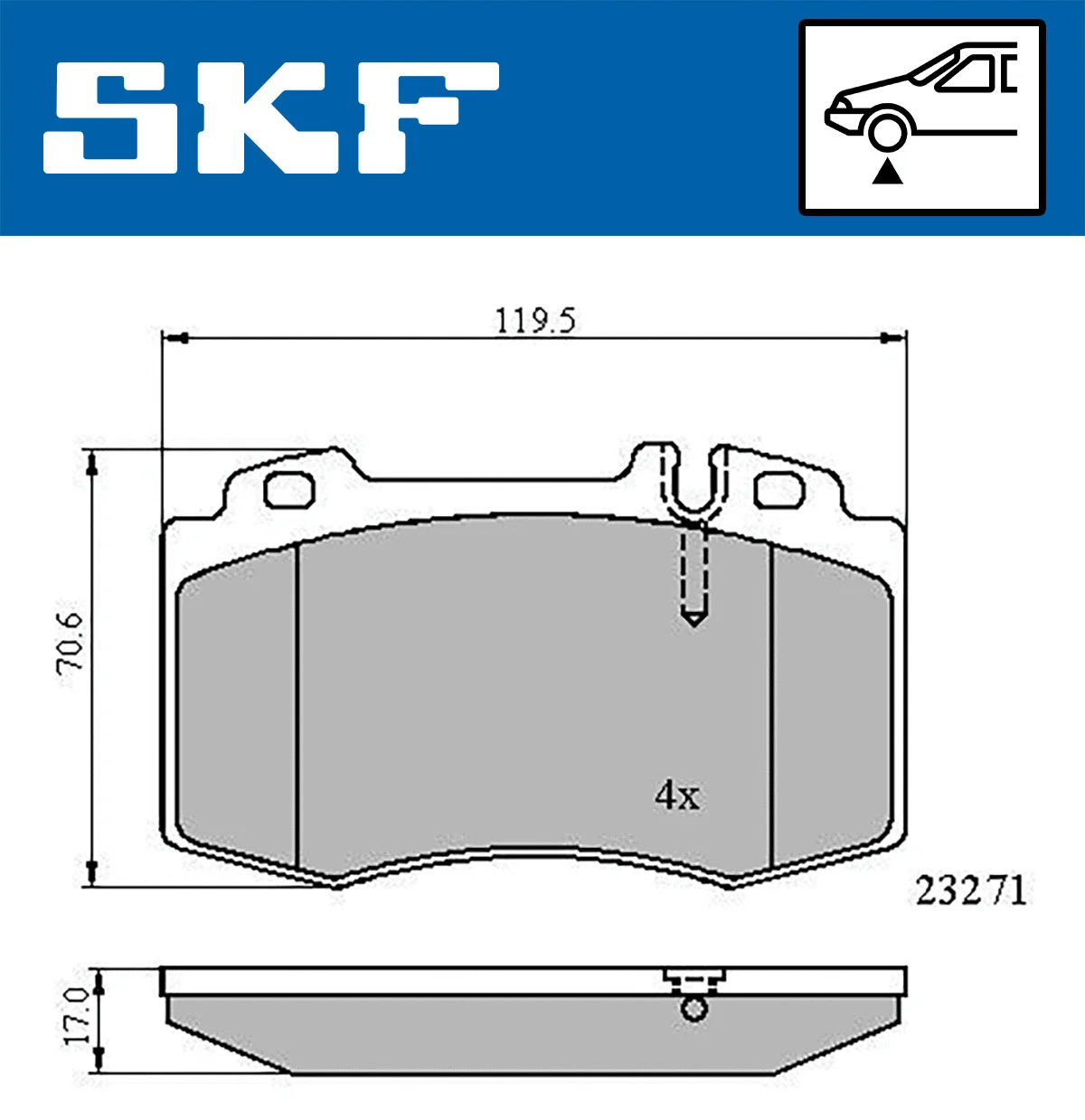 SKF fékbetétkészlet, tárcsafék - VKBP 80513 - TothCarparts