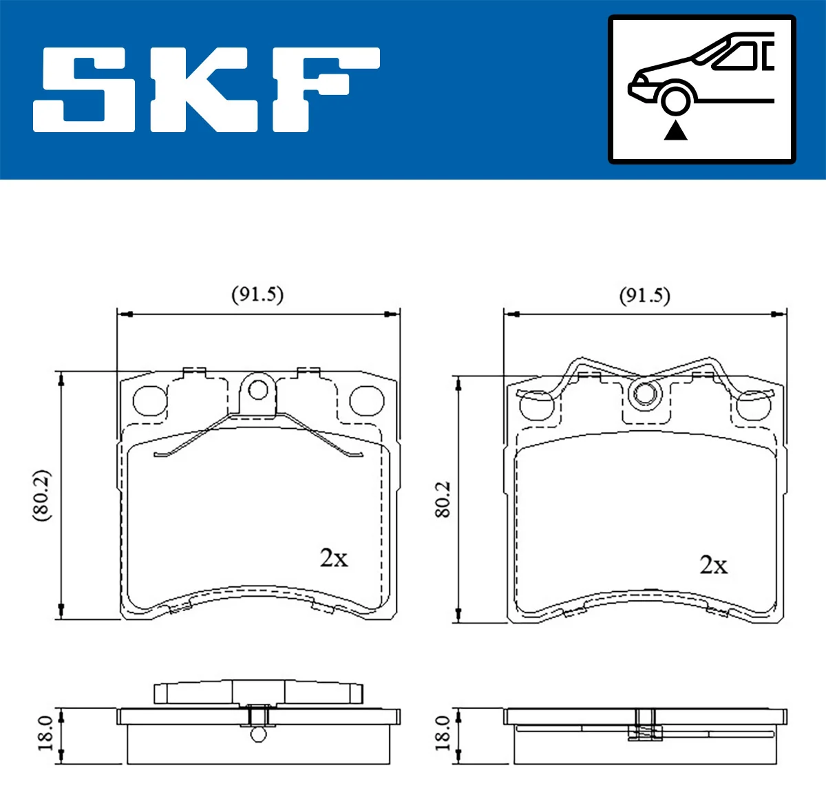 SKF fékbetétkészlet, tárcsafék - VKBP 80536 - TothCarparts