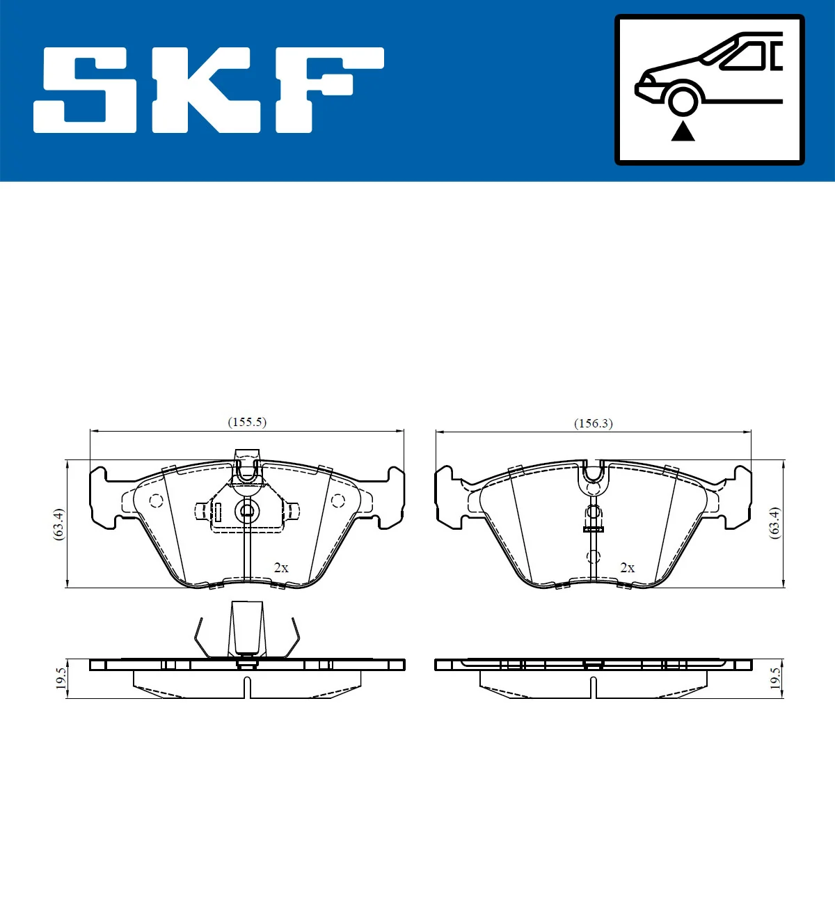 SKF fékbetétkészlet, tárcsafék - VKBP 80548 - TothCarparts