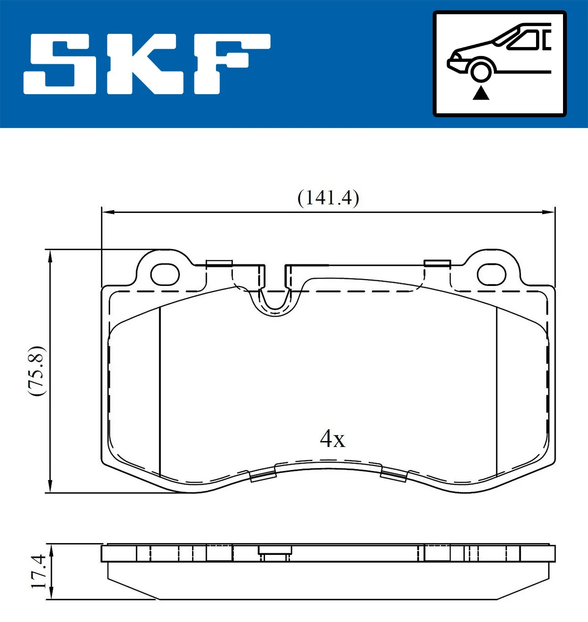 SKF fékbetétkészlet, tárcsafék - VKBP 80549 - TothCarparts
