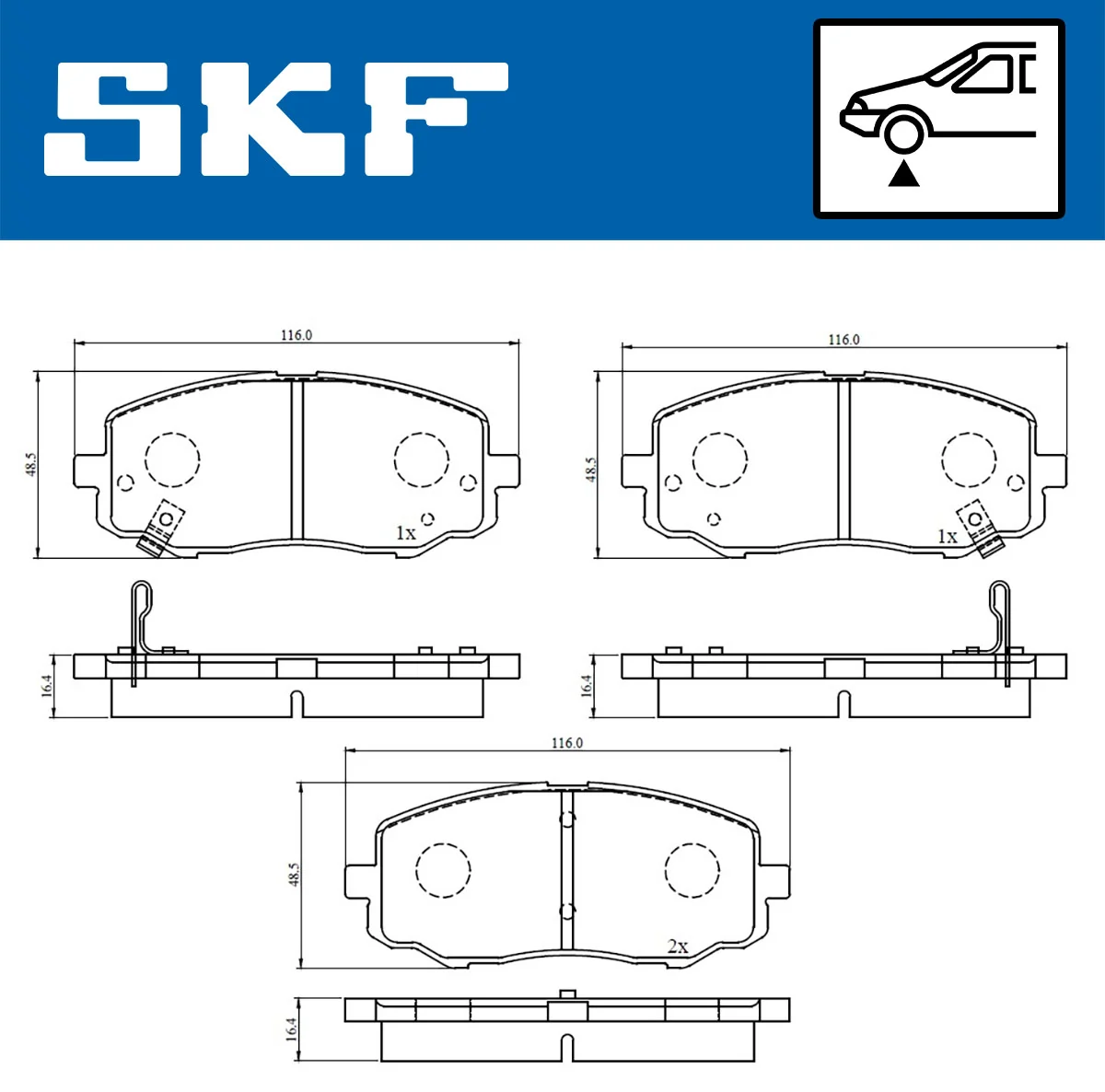 SKF fékbetétkészlet, tárcsafék - VKBP 80567 A - TothCarparts