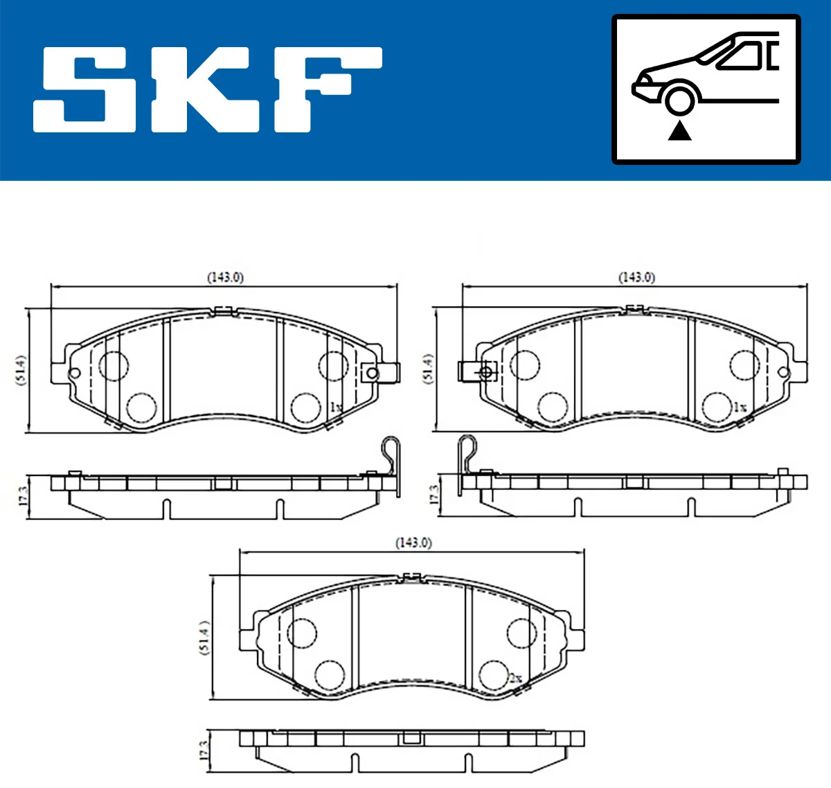 SKF fékbetétkészlet, tárcsafék - VKBP 80570 A - TothCarparts