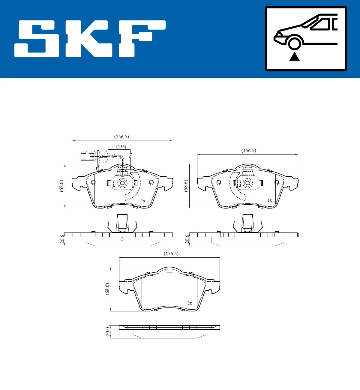 SKF fékbetétkészlet, tárcsafék - VKBP 80573 E - TothCarparts