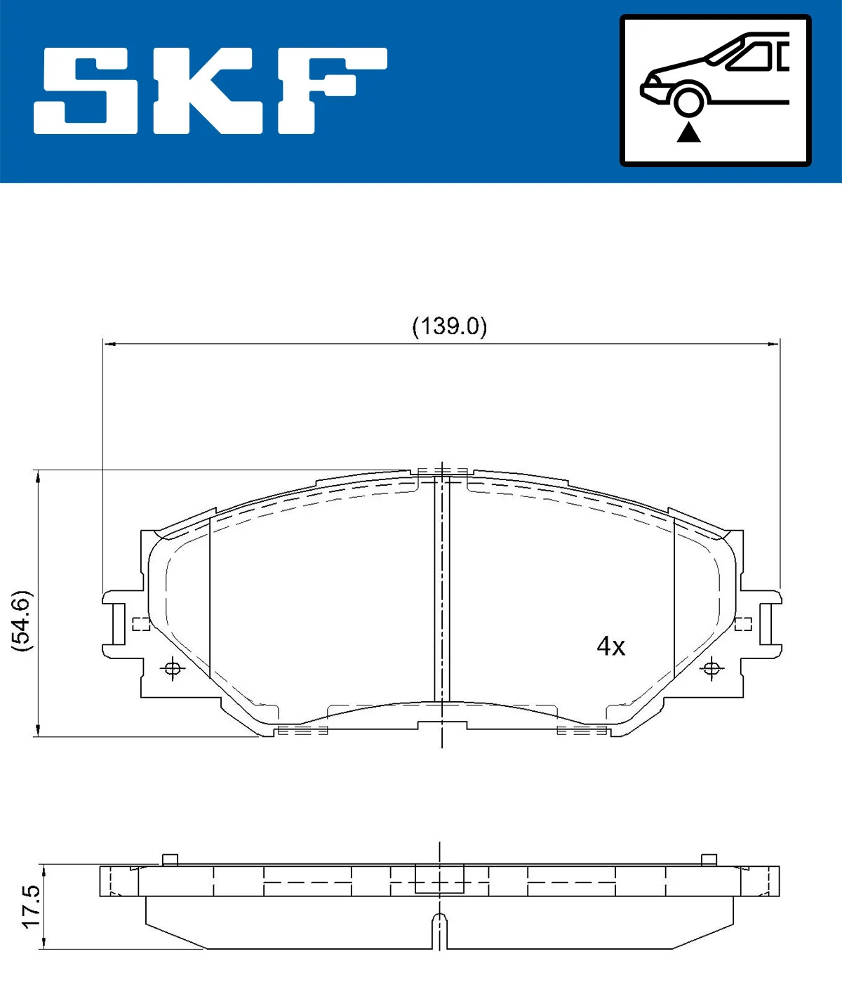 SKF fékbetétkészlet, tárcsafék - VKBP 80579 - TothCarparts