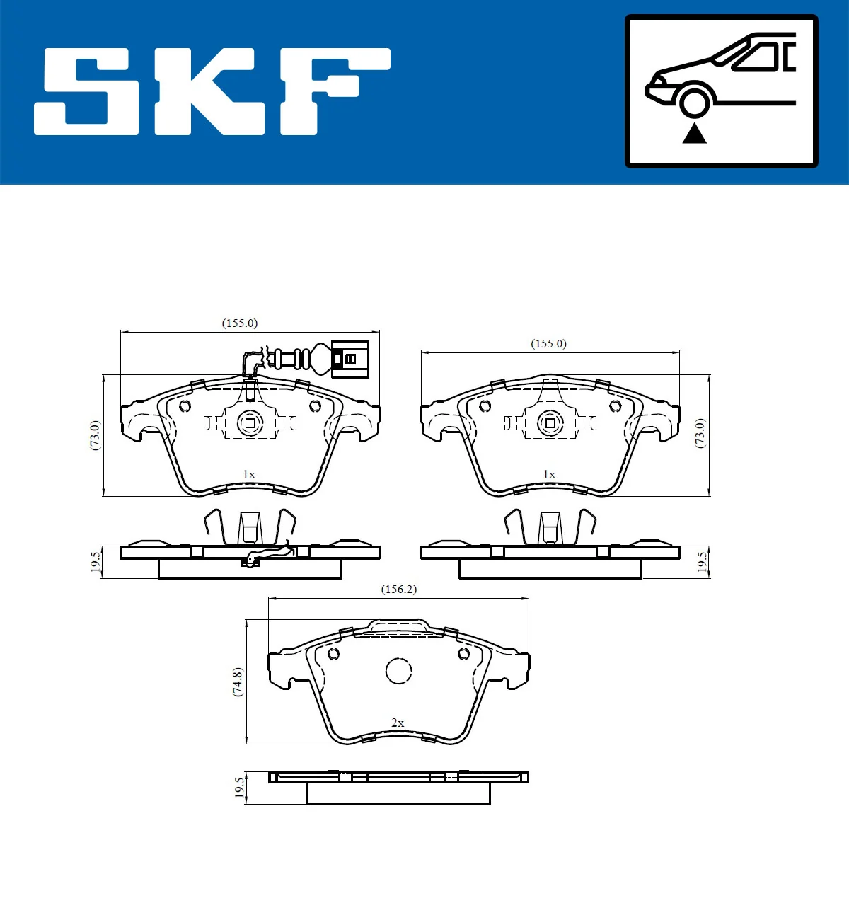 SKF fékbetétkészlet, tárcsafék - VKBP 80589 E - TothCarparts