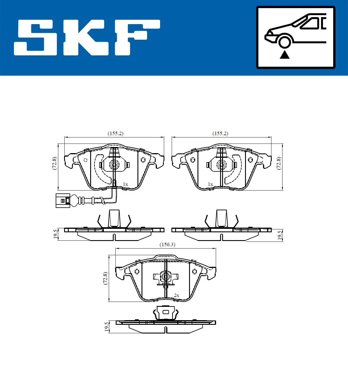 SKF fékbetétkészlet, tárcsafék - VKBP 80594 E - TothCarparts