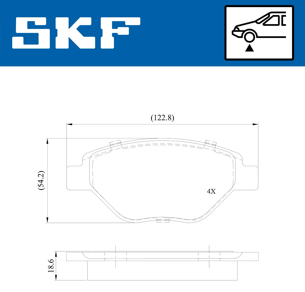 SKF fékbetétkészlet, tárcsafék - VKBP 80608 - TothCarparts