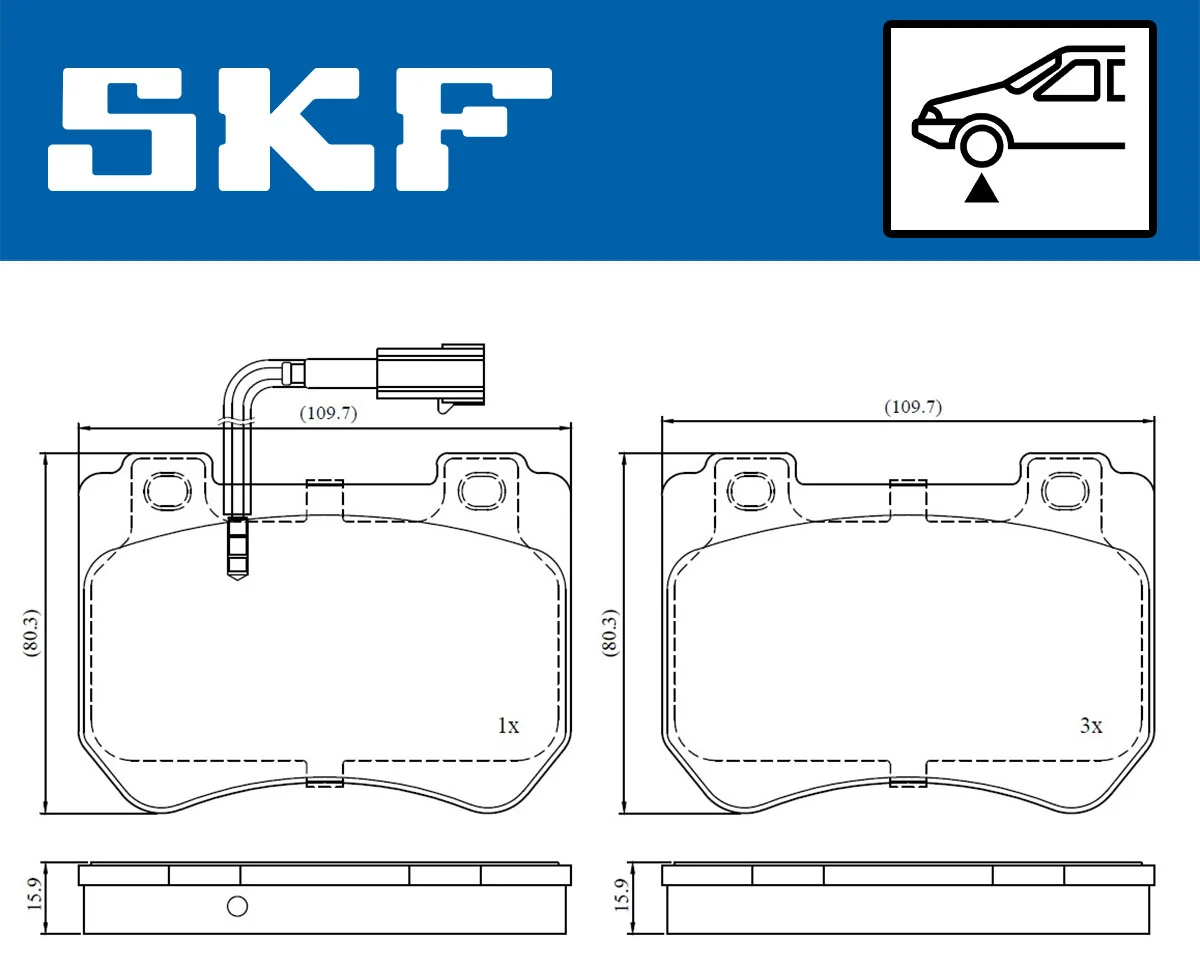 SKF fékbetétkészlet, tárcsafék - VKBP 80610 E - TothCarparts