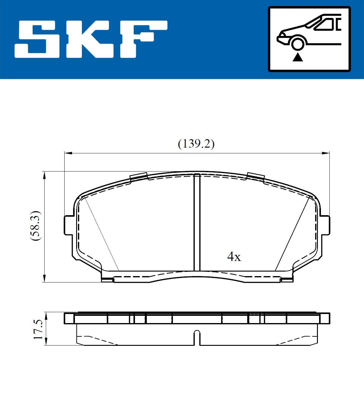 SKF fékbetétkészlet, tárcsafék - VKBP 80612 A - TothCarparts