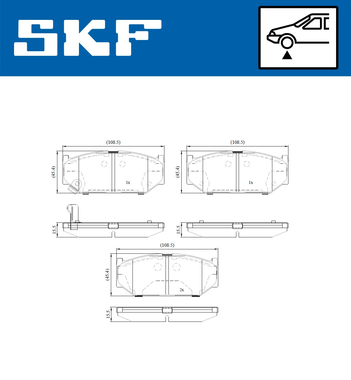 SKF fékbetétkészlet, tárcsafék - VKBP 80614 A - TothCarparts