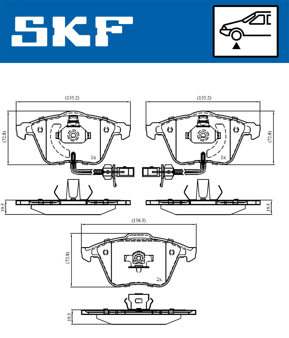 SKF fékbetétkészlet, tárcsafék - VKBP 80617 E - TothCarparts