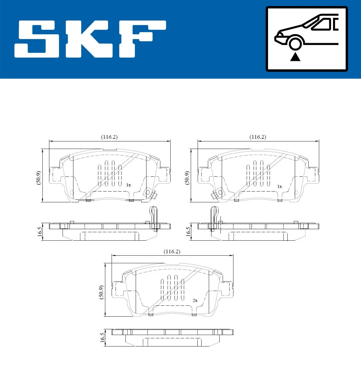 SKF fékbetétkészlet, tárcsafék - VKBP 80641 A - TothCarparts