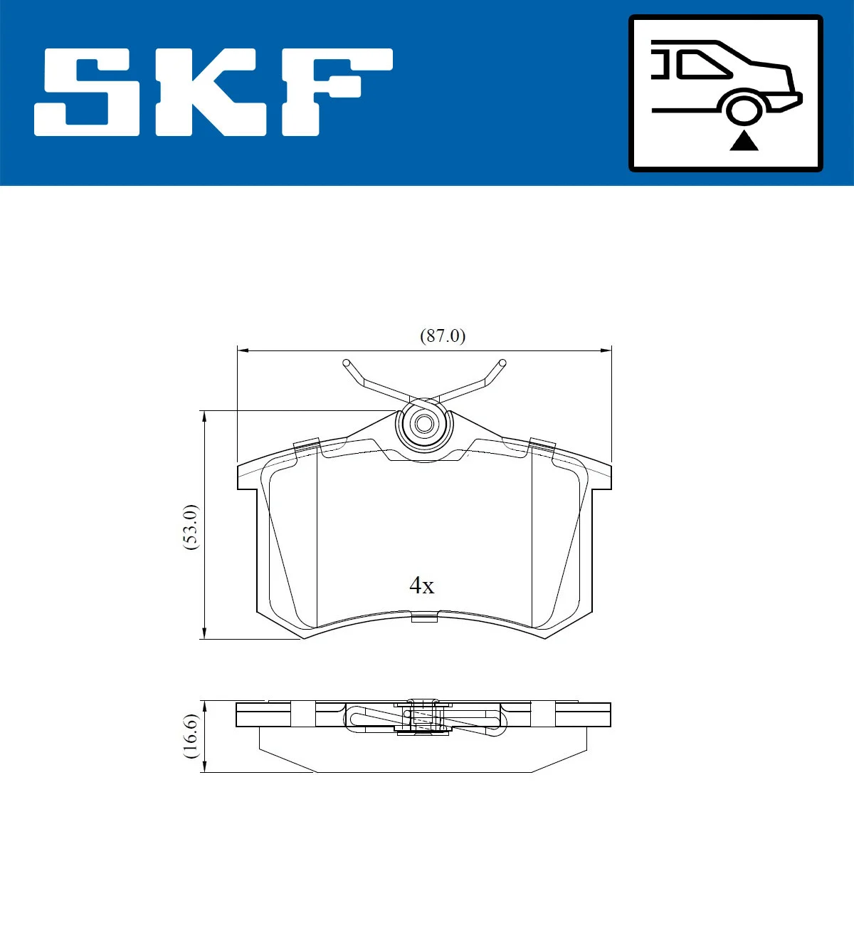 SKF fékbetétkészlet, tárcsafék - VKBP 90001 - TothCarparts