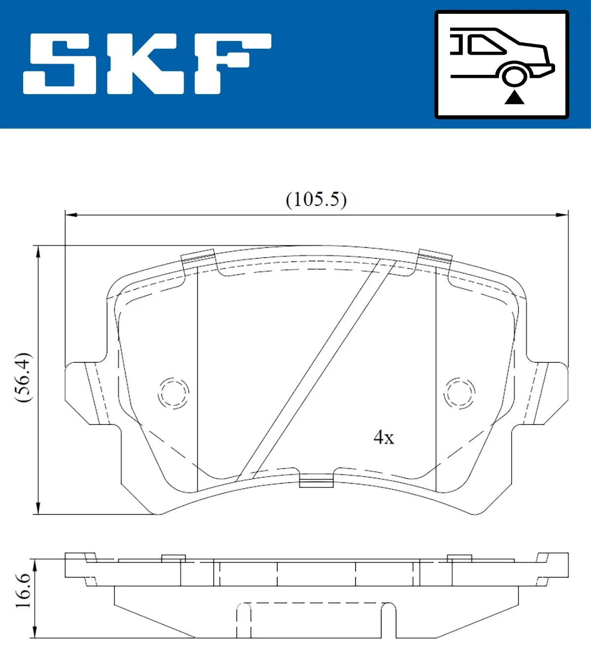 SKF fékbetétkészlet, tárcsafék - VKBP 90023 - TothCarparts