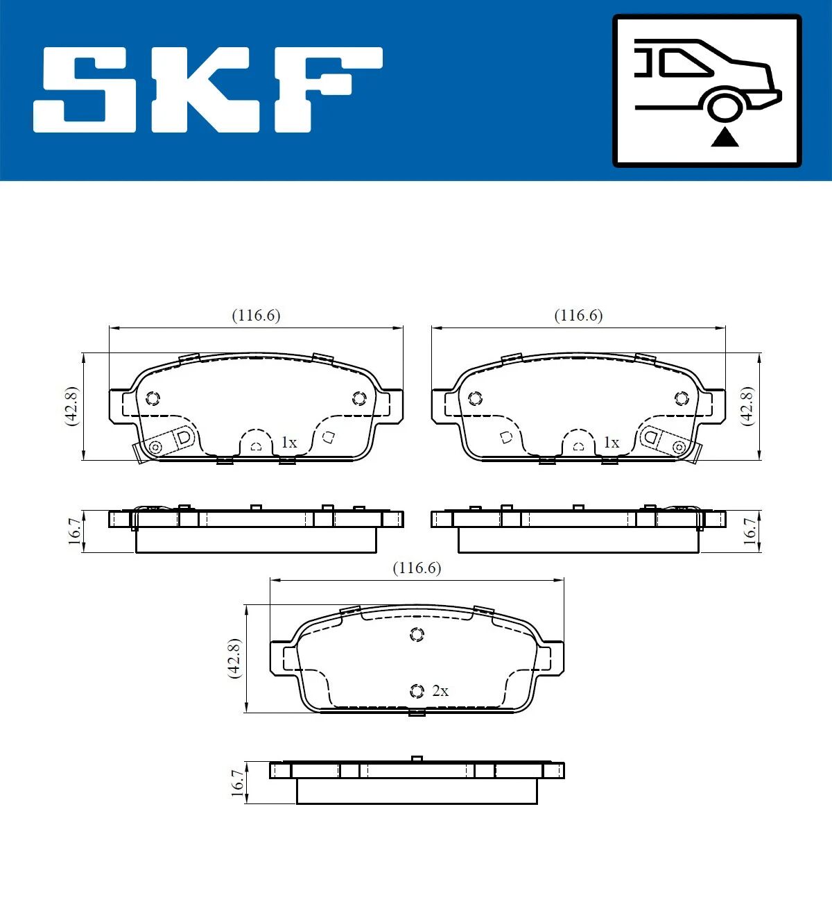SKF fékbetétkészlet, tárcsafék - VKBP 90033 A - TothCarparts