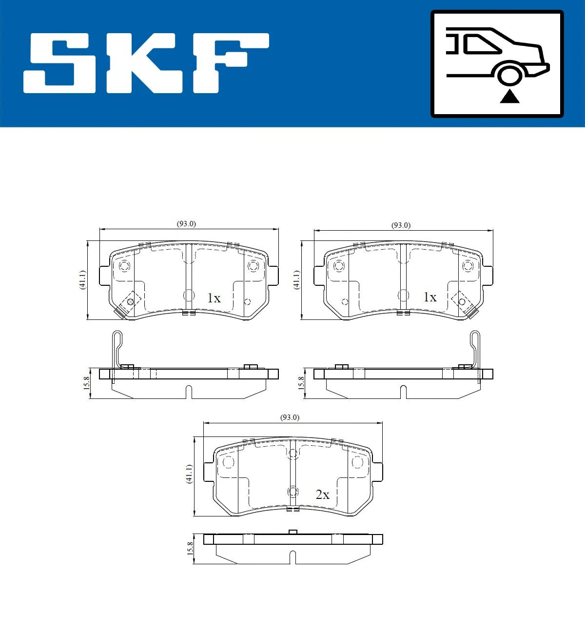 SKF fékbetétkészlet, tárcsafék - VKBP 90054 A - TothCarparts