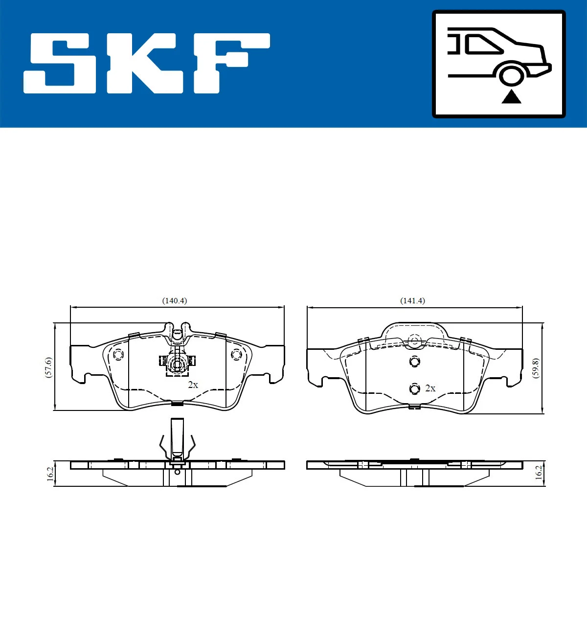 SKF fékbetétkészlet, tárcsafék - VKBP 90065 - TothCarparts