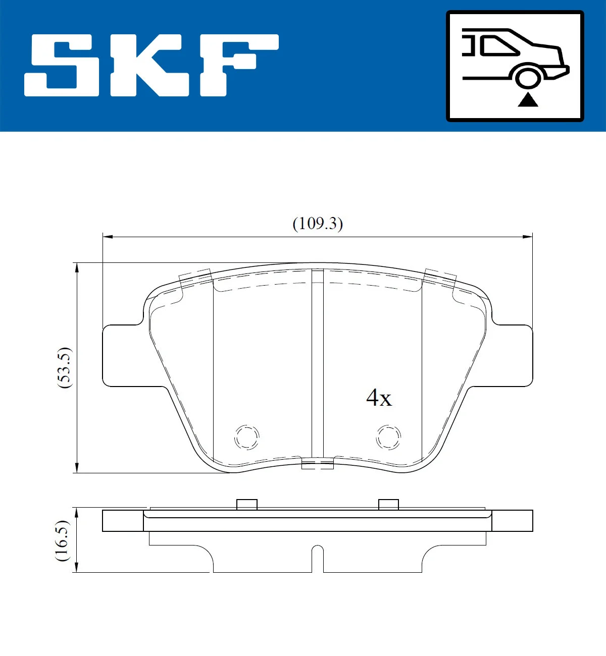 SKF fékbetétkészlet, tárcsafék - VKBP 90070 - TothCarparts