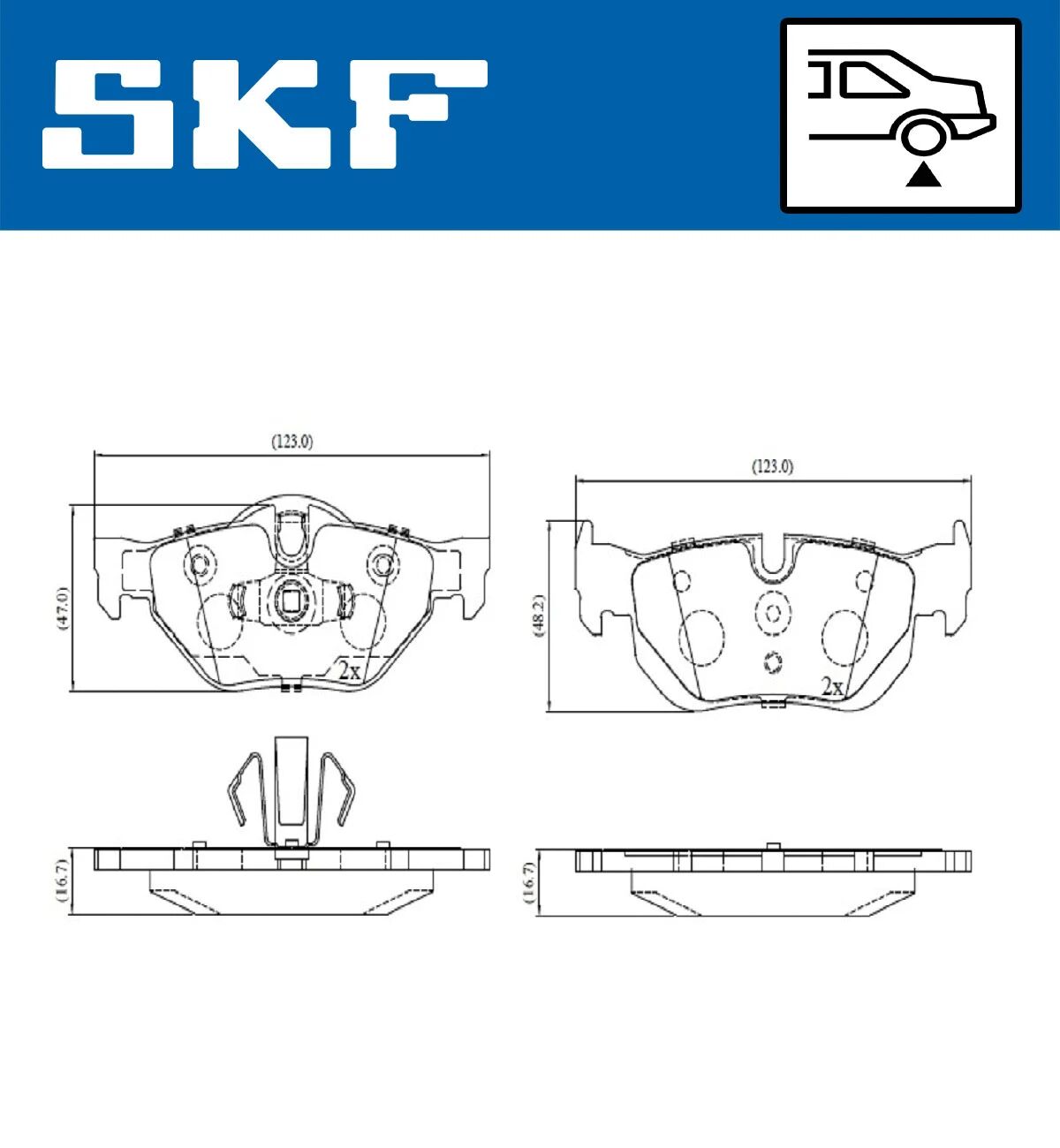 SKF fékbetétkészlet, tárcsafék - VKBP 90095 - TothCarparts