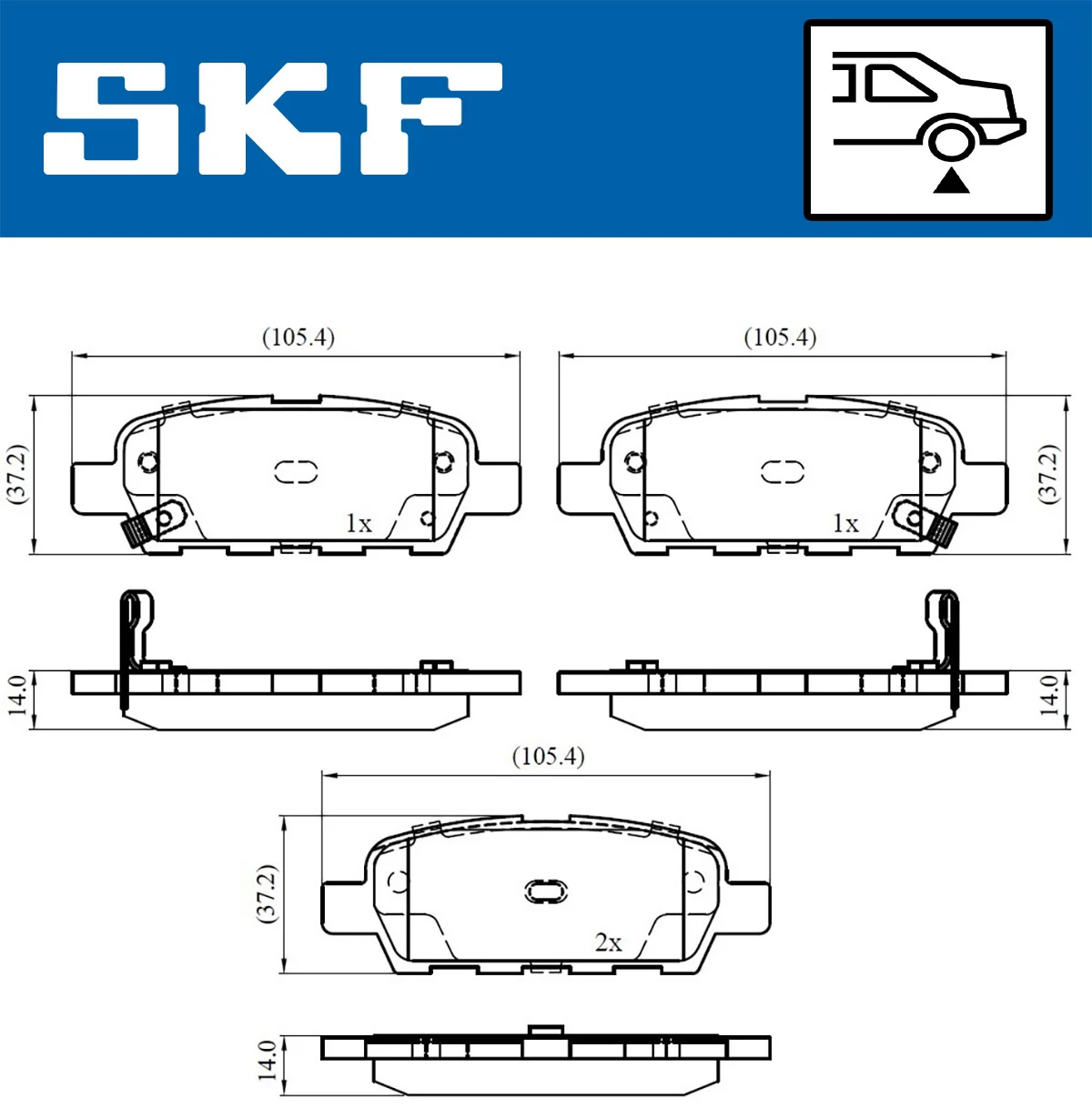 SKF fékbetétkészlet, tárcsafék - VKBP 90107 A - TothCarparts