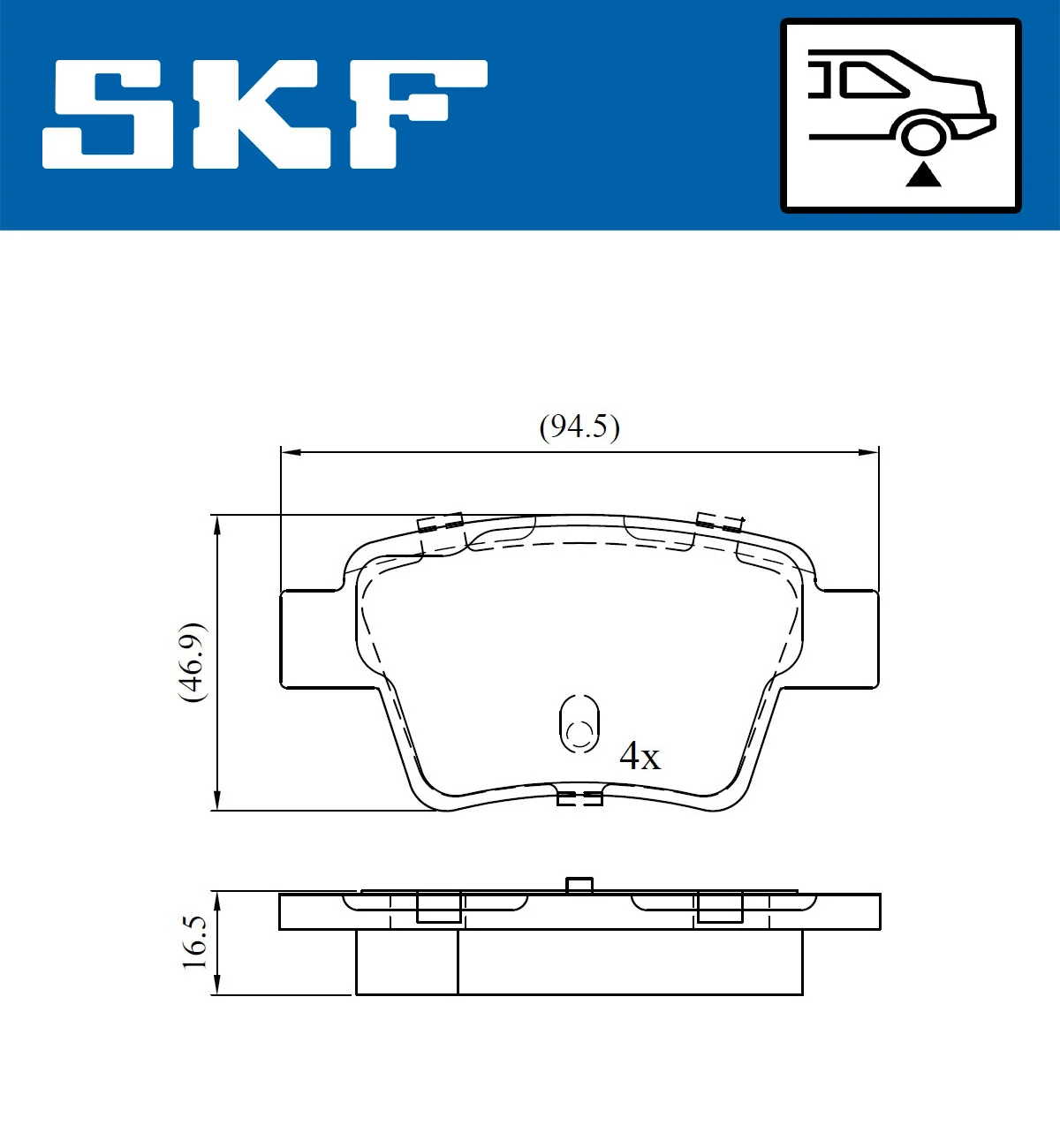 SKF fékbetétkészlet, tárcsafék - VKBP 90172 - TothCarparts