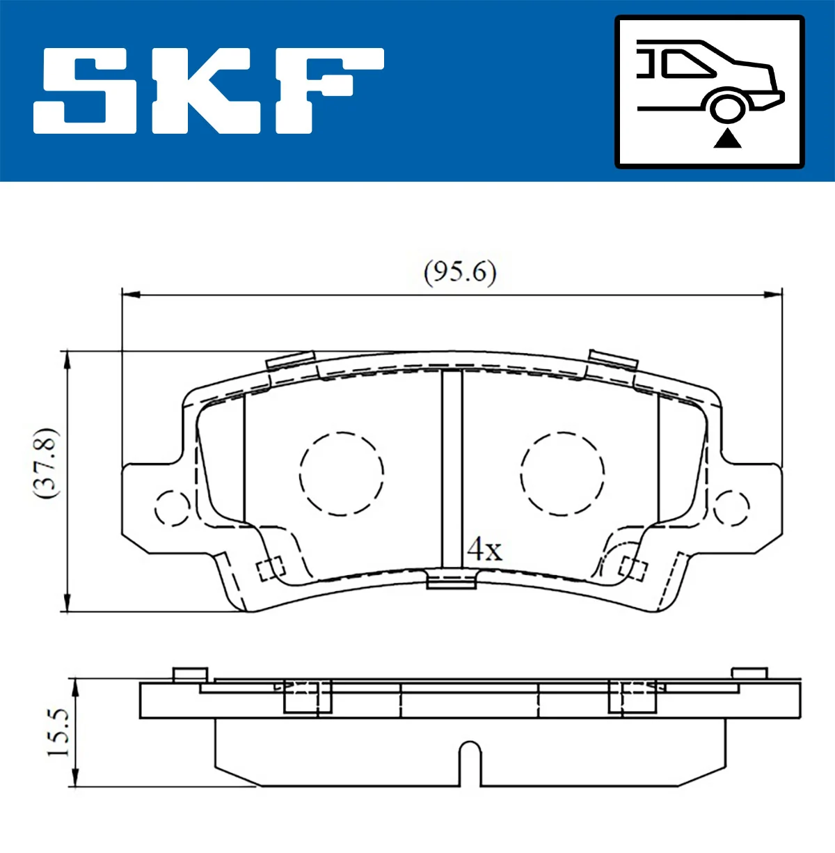 SKF fékbetétkészlet, tárcsafék - VKBP 90208 A - TothCarparts