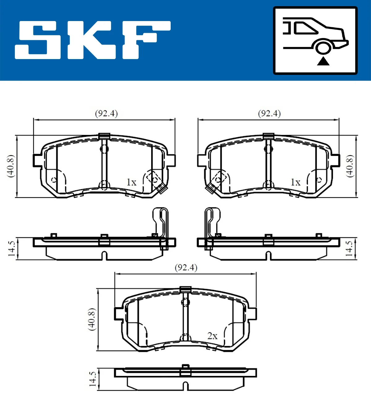 SKF fékbetétkészlet, tárcsafék - VKBP 90276 A - TothCarparts