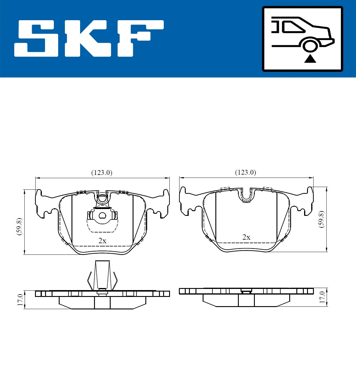 SKF fékbetétkészlet, tárcsafék - VKBP 90279 - TothCarparts