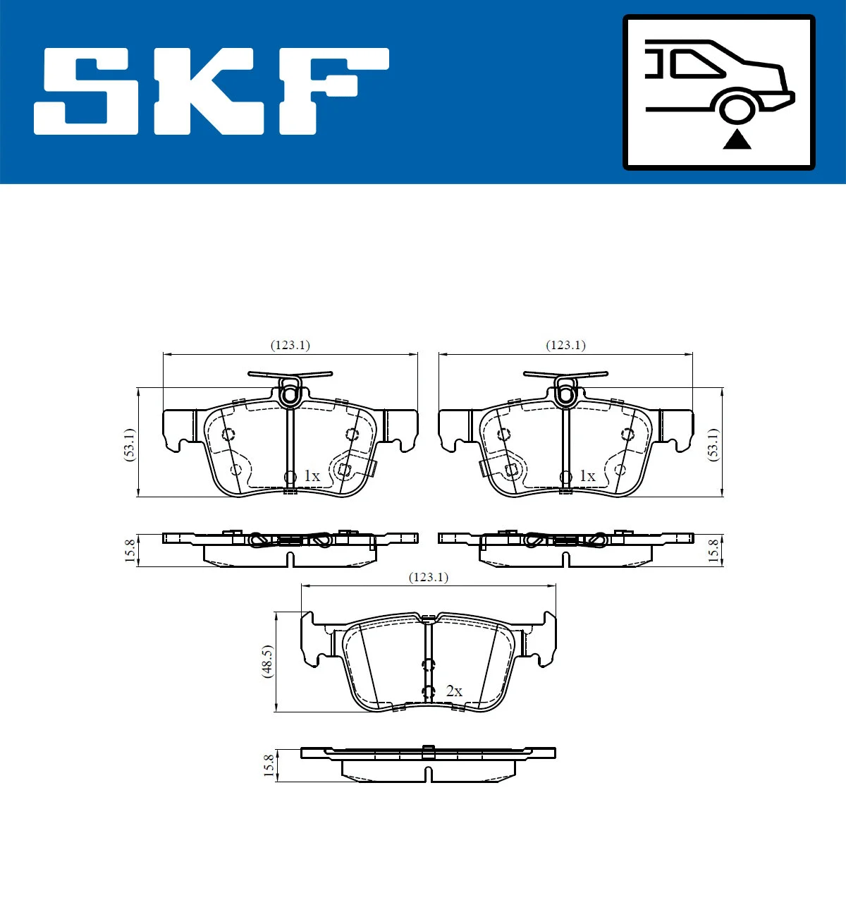 SKF fékbetétkészlet, tárcsafék - VKBP 90371 A - TothCarparts