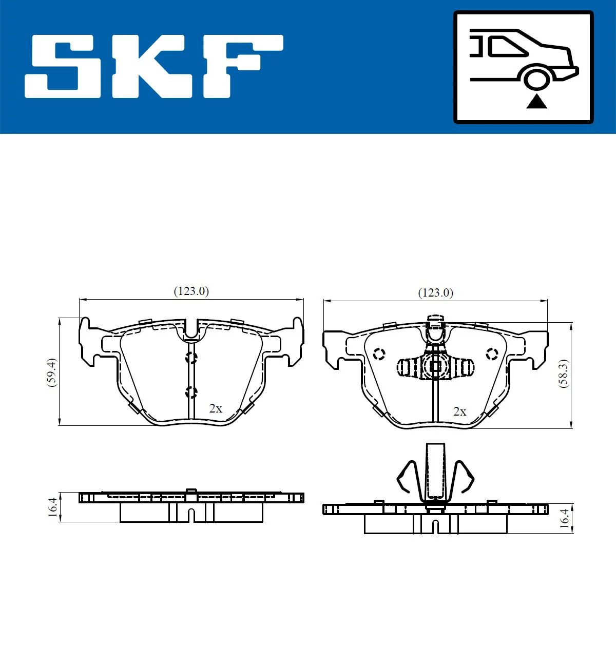 SKF fékbetétkészlet, tárcsafék - VKBP 90372 - TothCarparts